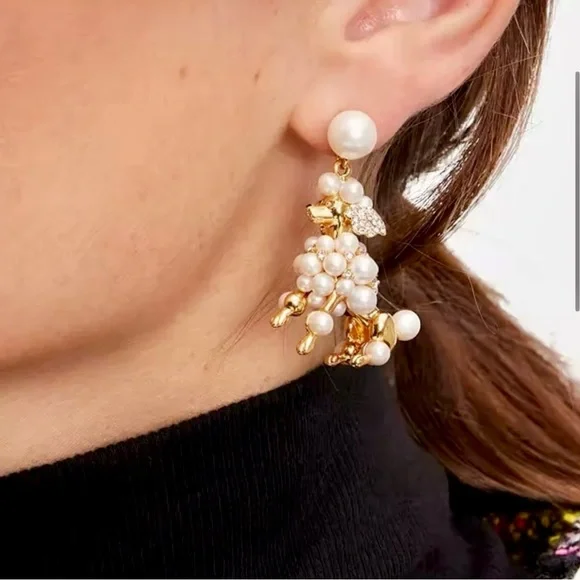 NWT Kate Spade Poodles & Poms Statement Drop Earrings - Picture 2 of 4